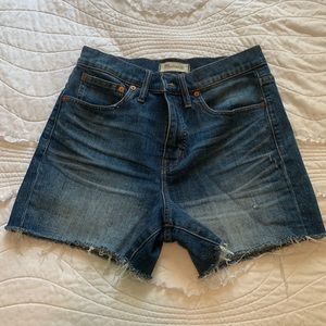 High rise denim shorts